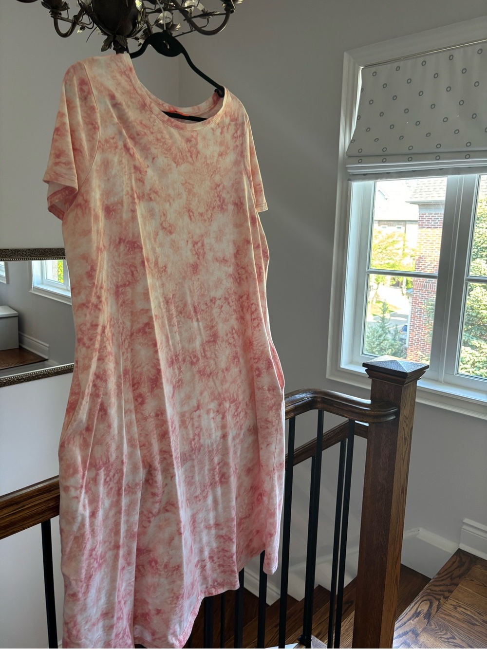 Joe Fresh Pink and Ivory Tie-Dye Dress